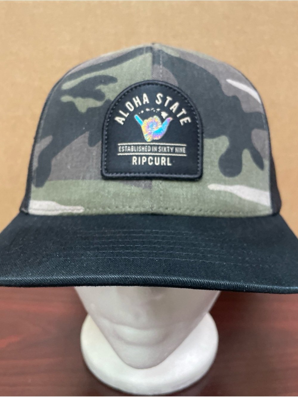 Rip Curl Aloha State Hawaii Mesh Trucker Hat Cap SnapBack High Profile Surfing